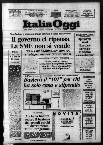 Italia oggi : quotidiano di economia finanza e politica